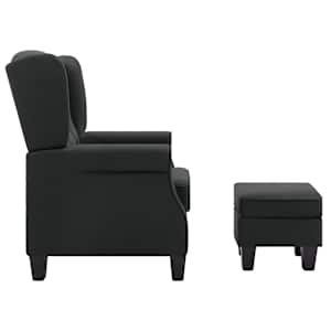Křeslo s podnožkou tmavě šedé textil - obrázek 4