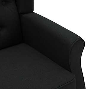 Křeslo s podnožkou černé textil - obrázek 6