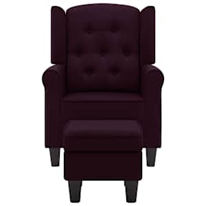 vidaXL Fauteuil avec repose-pied Violet Tissu