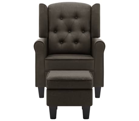 vidaXL Fauteuil met voetenbankje stof taupe