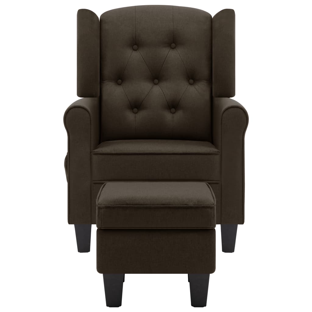 vidaXL Fauteuil de massage avec repose-pied Marron Tissu