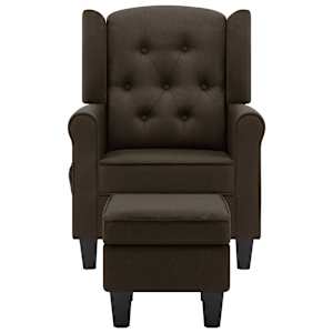 vidaXL Masážní křeslo s podnožkou hnědé textil