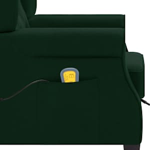 Masážní křeslo s podnožkou tmavě zelené textil - obrázek 8