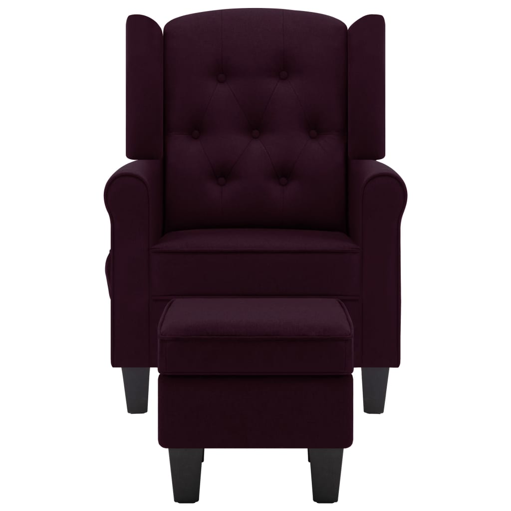 vidaXL Masažinis krėslas su pakoja, violetinės spalvos, audinys