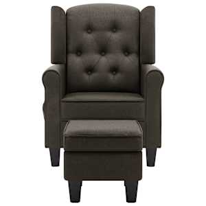 vidaXL Fauteuil de massage avec repose-pied Taupe Tissu