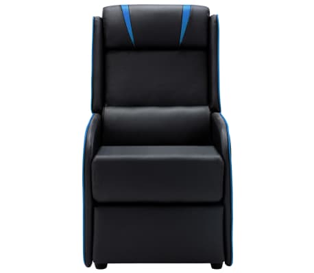 vidaXL Atlošiamas krėslas, juodos ir mėlynos spalvos, dirbtinė oda