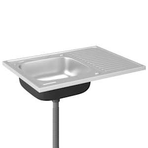 Kuchyňský dřez s odtokem stříbrný 800x600x155 mm nerezová ocel - obrázek 5