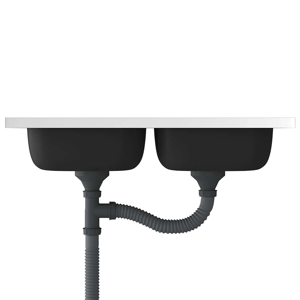 Kitchen Sink With Double Basins Silver 800x500x155 Mm Stainless Steel VidaXL 14 width=274