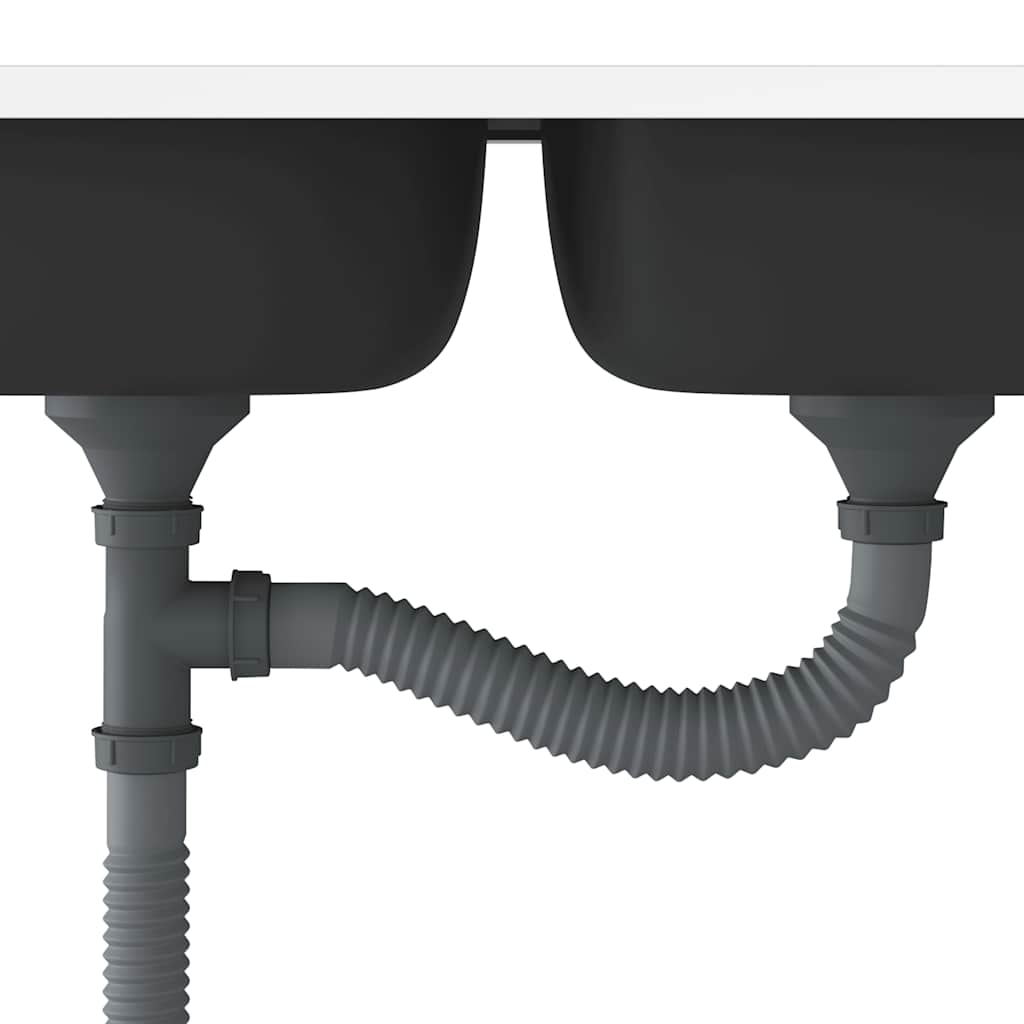 Kitchen Sink With Double Sinks Silver 1200x600x155 Mm Stainless Steel VidaXL 16 width=274