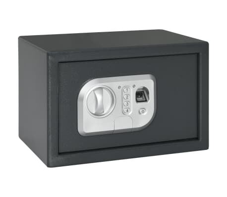 vidaXL Digitalt kassaskåp med fingeravtryck mörkgrå 31x20x20 cm