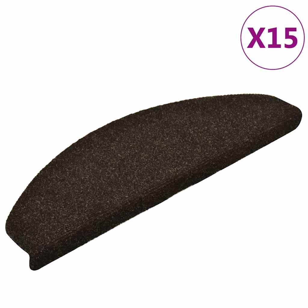 vidaXL Samolepící nášlapy na schody 15 ks tmavě hnědé 65 x 21 x 4 cm