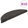 vidaXL isekleepuvad trepimatid, 15 tk, 56 x 17 x 3 cm, antratsiithall, poolringikujuline