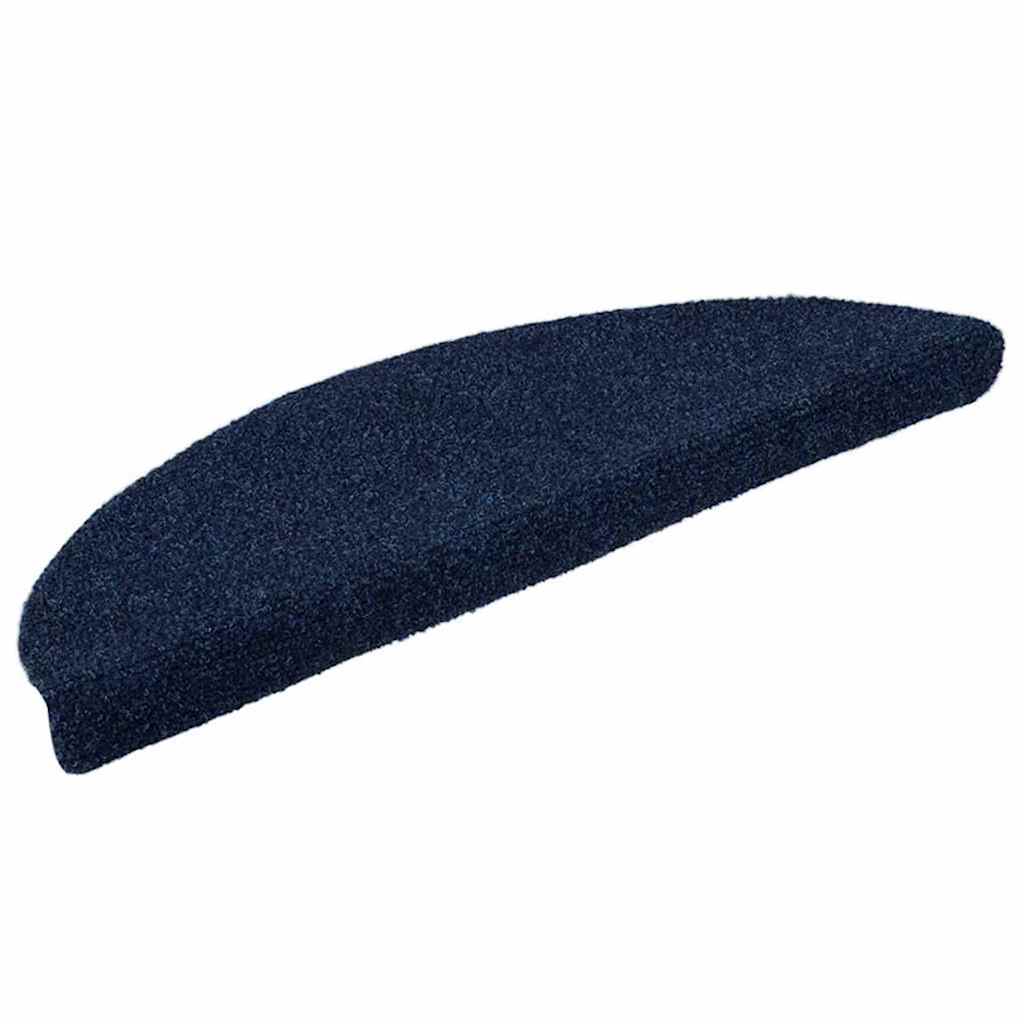 vidaXL Trapmatten zelfklevend 15 st 56x17x3 cm naaldvilt marineblauw afbeelding