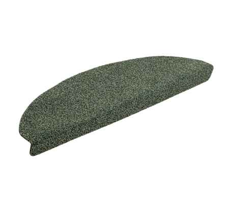 vidaXL Covorașe autoadezive pentru scări, 15 buc., 65x21x4 cm, verde, semirotunde, mari