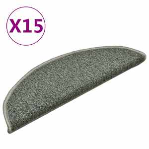 Schodové rohože 15 ks 56 x 17 x 3 cm tmavě zelené půlkulaté - obrázek 2