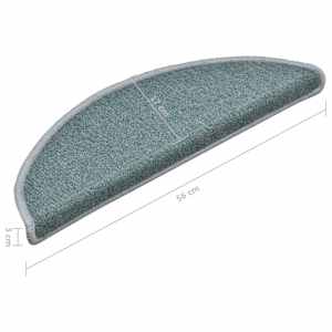 Schodové rohože 15 ks 56 x 17 x 3 cm mořsky modré půlkulaté - obrázek 9