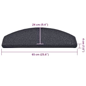 Schodové rohože 15 ks 65 x 24 x 4 cm tmavě šedé a modré, půlkulaté, velké - obrázek 7