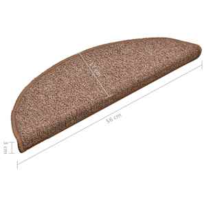 Kobercové nášlapy na schody 15 ks hnědé 56 x 17 x 3 cm - obrázek 9