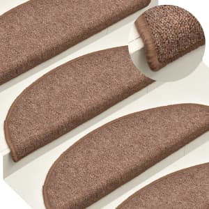 Kobercové nášlapy na schody 15 ks hnědé 56 x 17 x 3 cm - obrázek 1