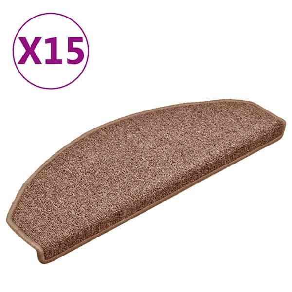 vidaXL trepimatid 15 tk 65 x 24 x 4 cm pruunid poolringikujulised suured