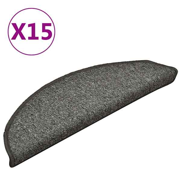 vidaXL trepimatid 15 tk 56 x 17 x 3 cm tumehall poolringikujuline
