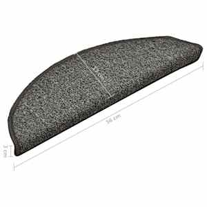Schodové rohože 15 ks 56 x 17 x 3 cm tmavě šedé, půlkulaté - obrázek 9