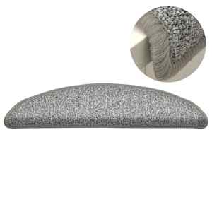 Schodové rohože 15 ks 56 x 17 x 3 cm světle šedé, půlkulaté - obrázek 4