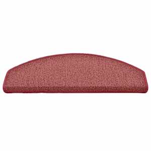 Schodové rohože 15 ks 65 x 24 x 4 cm bordó půlkulaté velké - obrázek 4