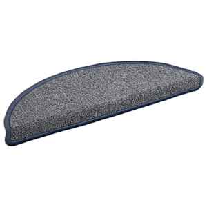 Schodové rohože 15 ks 56 x 17 x 3 cm světle šedé a modré, půlkulaté - obrázek 3