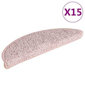 Schodové rohože 15 ks 56 x 17 x 3 cm světle růžové, půlkulaté - obrázek 2