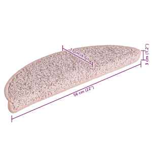 Schodové rohože 15 ks 56 x 17 x 3 cm světle růžové, půlkulaté - obrázek 9