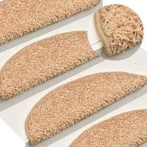 Stopniščne preproge 15 kosov 65x21x4 cm zlate polkrožne velike