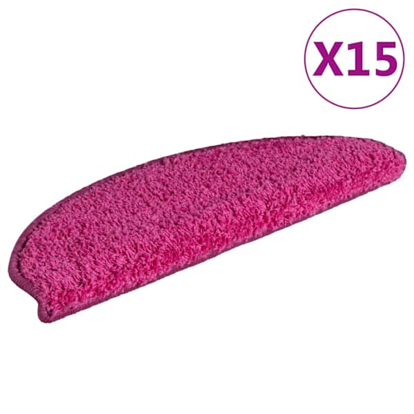 vidaXL trepimatid 15 tk 65 x 21 x 4 cm roosad poolringikujulised suured