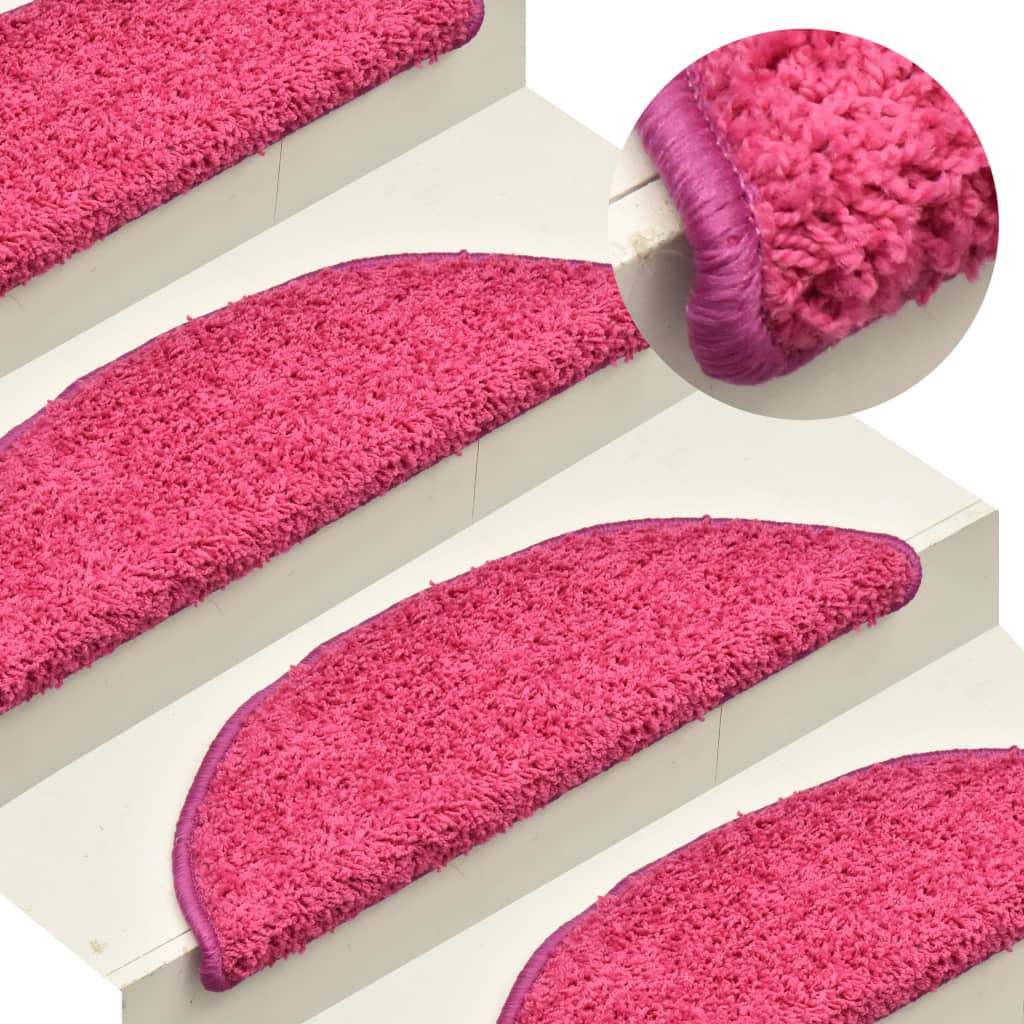 vidaXL Covorașe pentru trepte scară, 15 buc., roz, 65 x 21 x 4 cm vidaXL