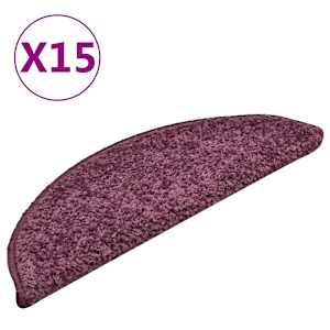 Schodové rohože 15 ks 56 x 17 x 3 cm tmavě fialové půlkulaté - obrázek 2