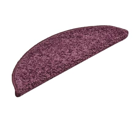 vidaXL Tapete/carpete para degraus 15 pcs 56x17x3 cm roxo-escuro