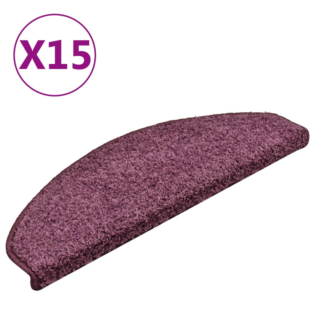 vidaXL Stufenmatten 15 Stk. 65x21x4 cm Dunkelviolett Halbrund Groß
