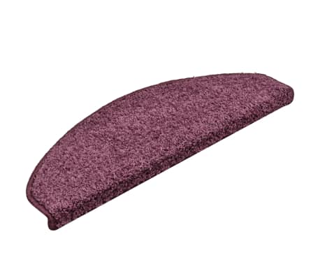 vidaXL Carpet Stair Treads 15 pcs Dark Purple 65x21x4 cm