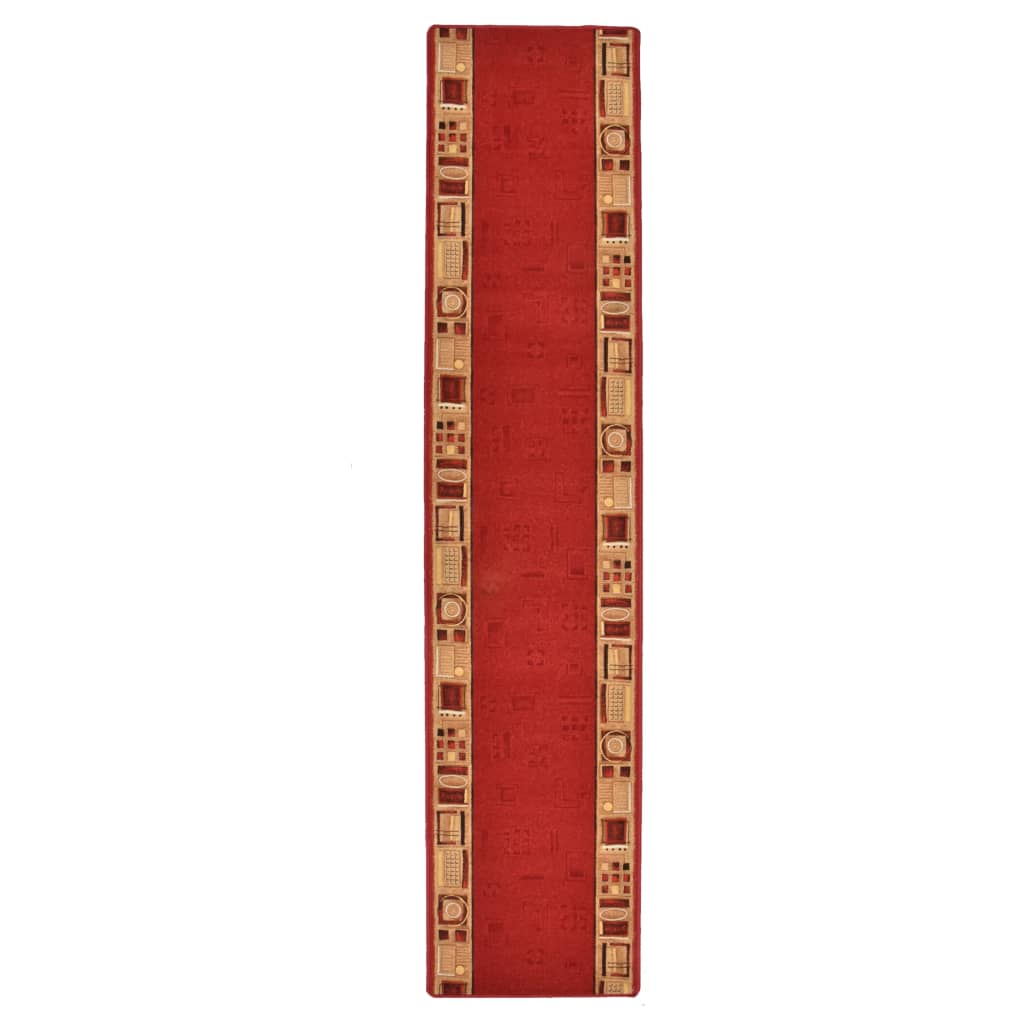 vidaXL Covor traversă, suport gel, roșu, 67 x 250 cm
