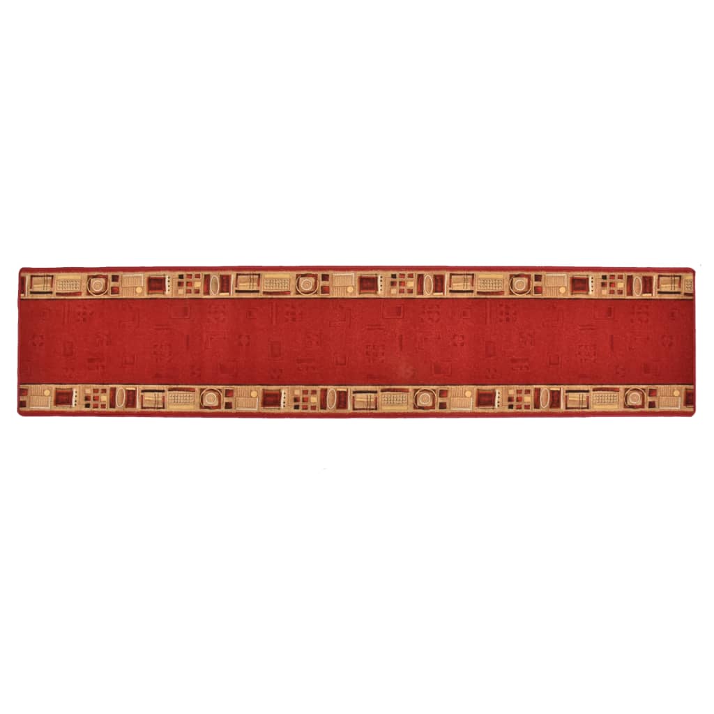 vidaXL Teppichläufer Gummirücken Rot 67x250 cm