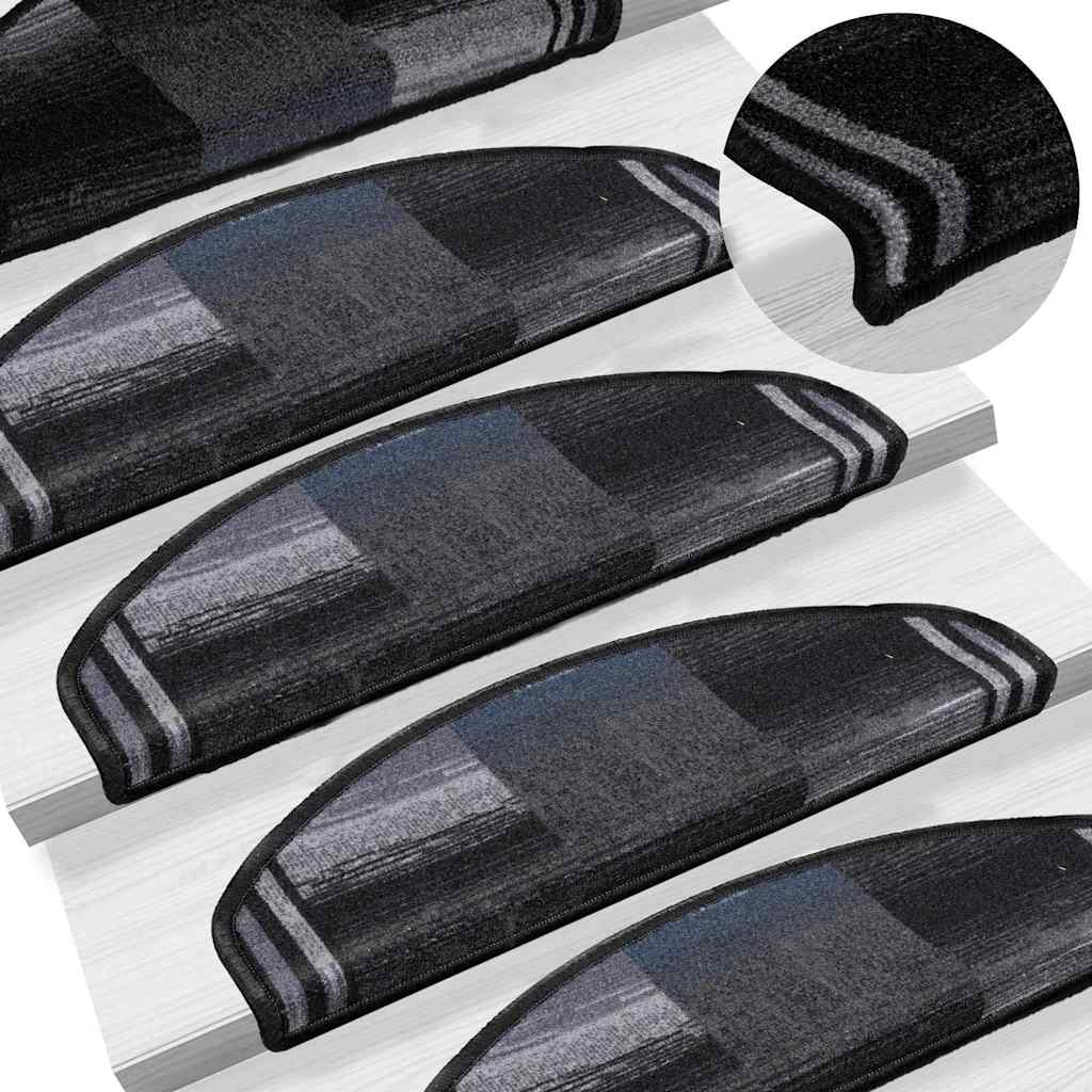 Tappetini Autoadesivi Per Scale 15 Pz Nero E Grigio 65x21x4 Cm VidaXL 17 width=274