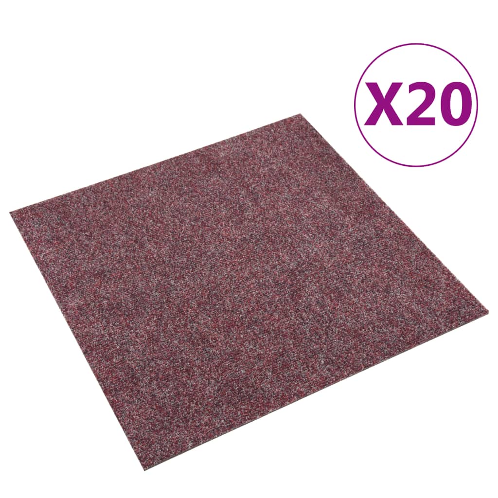 vidaXL Dale mochetă pentru podea, 20 buc., roșu închis, 5 m² de la vidaxl imagine noua