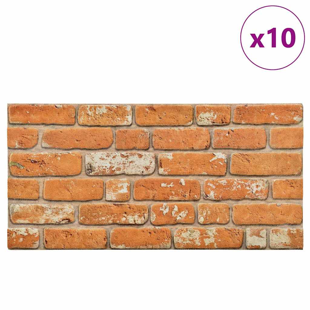 vidaXL 3D-seinäpaneelit vaaleanruskea tiilikuvio 10 kpl EPS