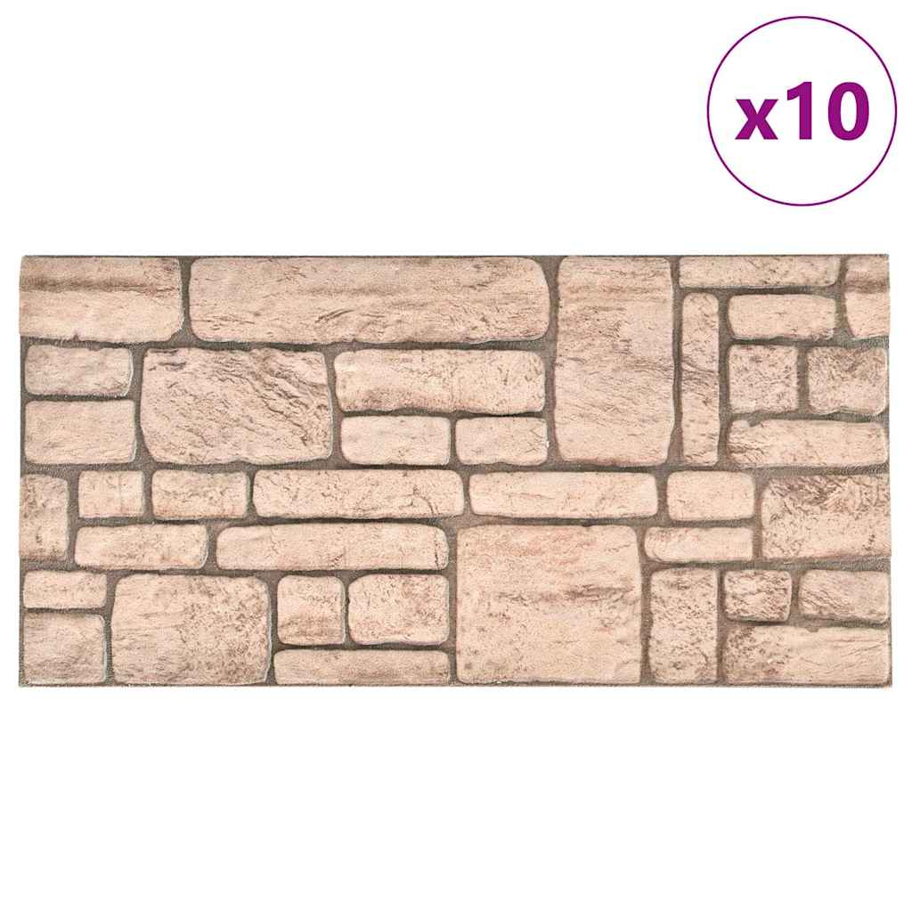 vidaXL 10 st Wandpanelen 3D beige baksteen EPS afbeelding