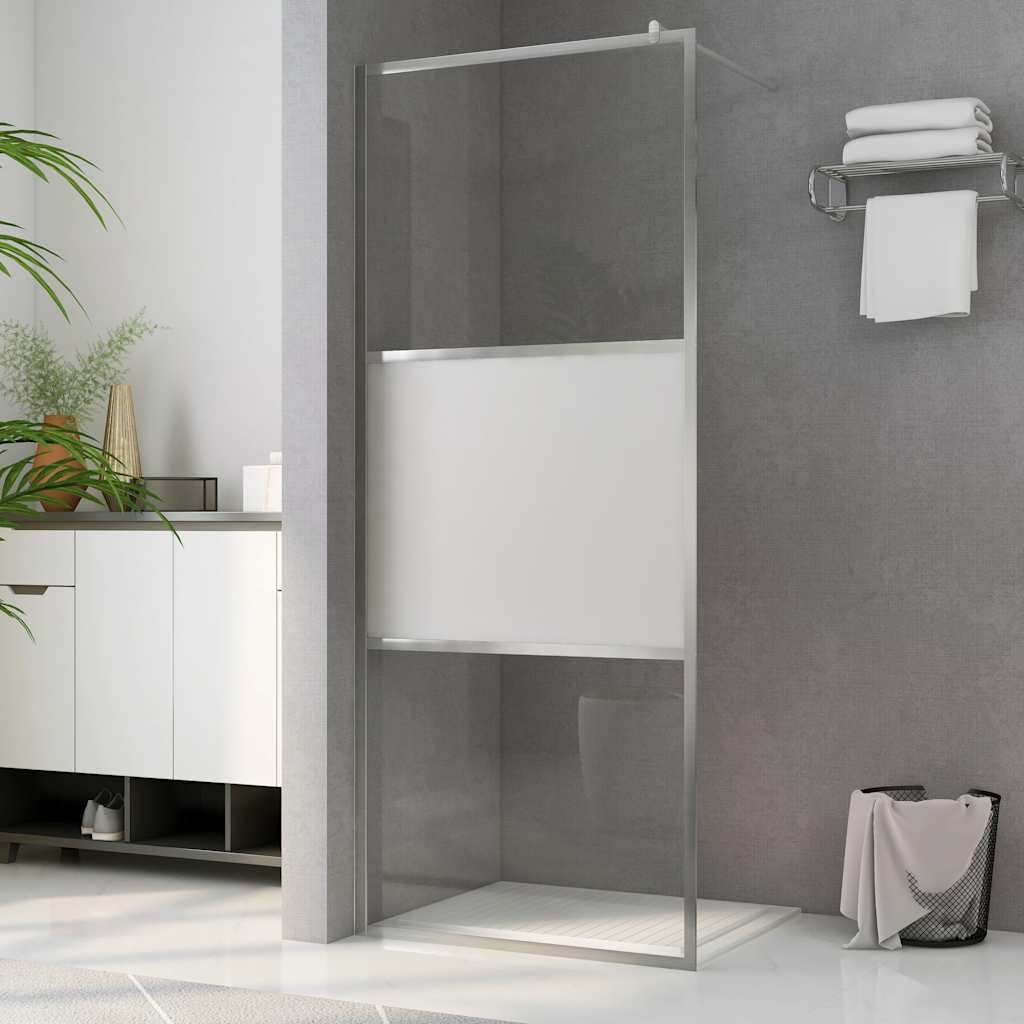 vidaXL Duschwand für Begehbare Dusche Halbmattiertes ESG-Glas 90x195cm