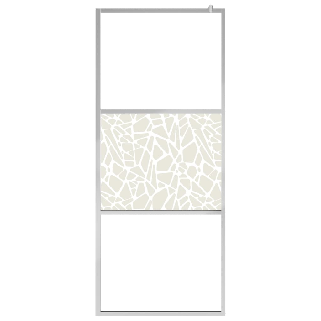 

vidaXL Inloopdouchewand met stenenmotief 80x195 cm ESG-glas