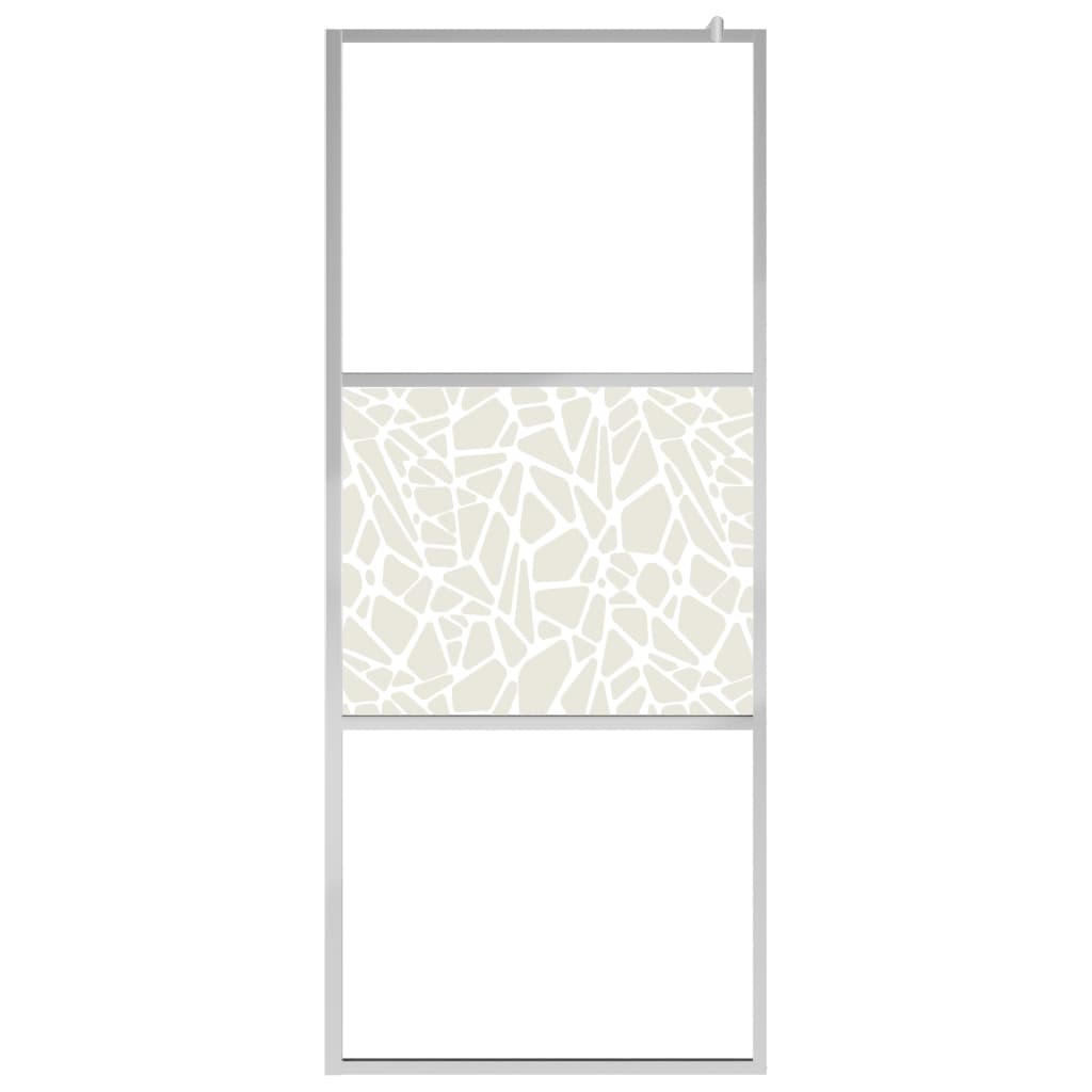 

vidaXL Inloopdouchewand met stenenmotief 90x195 cm ESG-glas