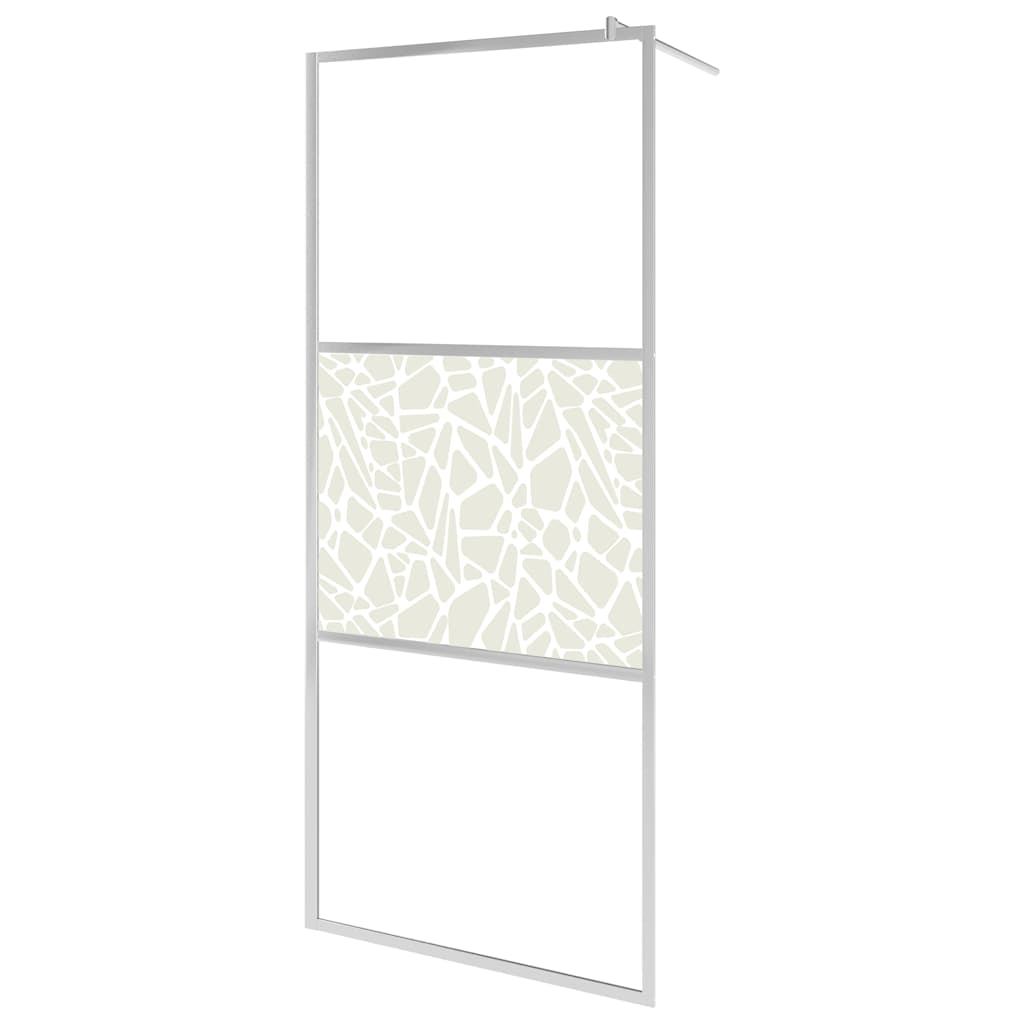 vidaXL Zástěna do průchozí sprchy ESG sklo design s kameny 140x195 cm