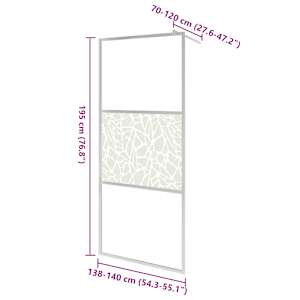 Zástěna do průchozí sprchy ESG sklo design s kameny 140x195 cm - obrázek 7