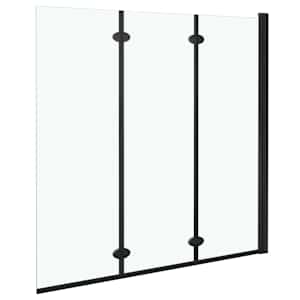 Skládací sprchový kout se 3 panely ESG 130 x 138 cm černý - obrázek 3